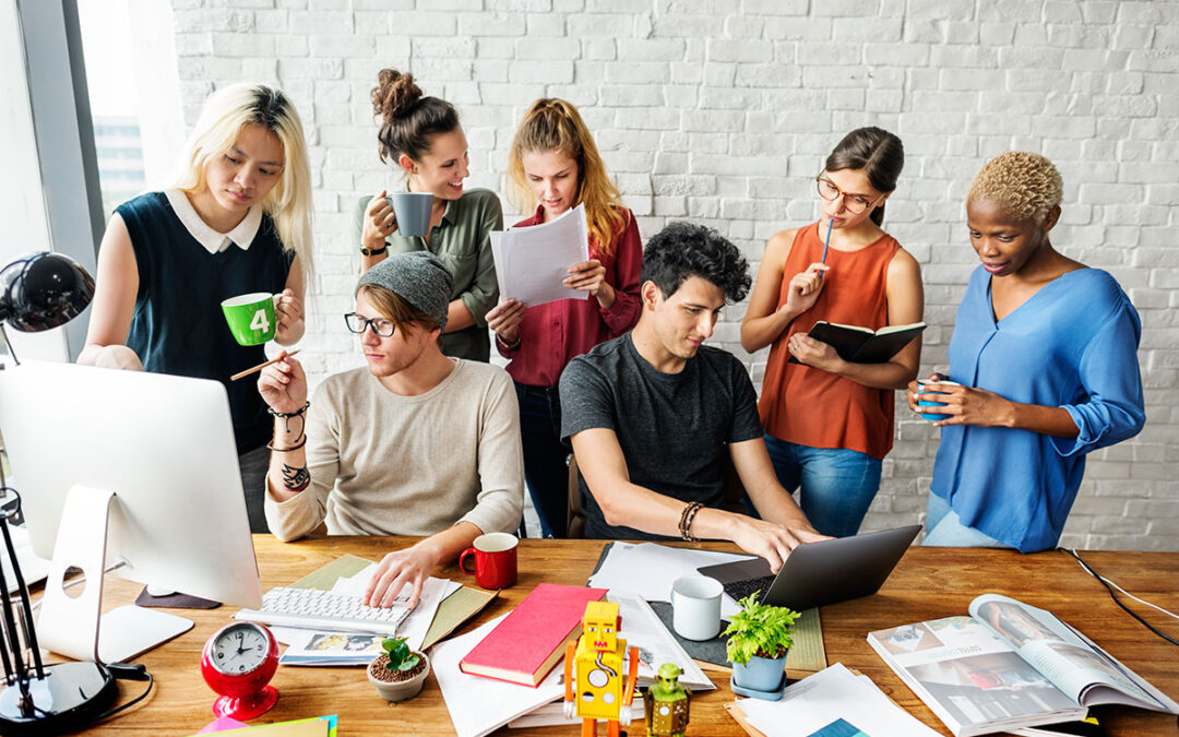 Group of student sharing their ideas